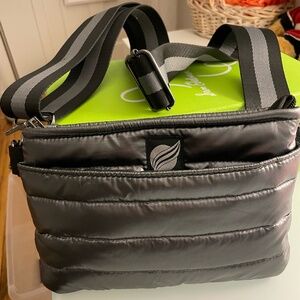 Think Royln Bum Bag Downtown Dutchess Pearl Gray Metallic Puff Crossbody Bag